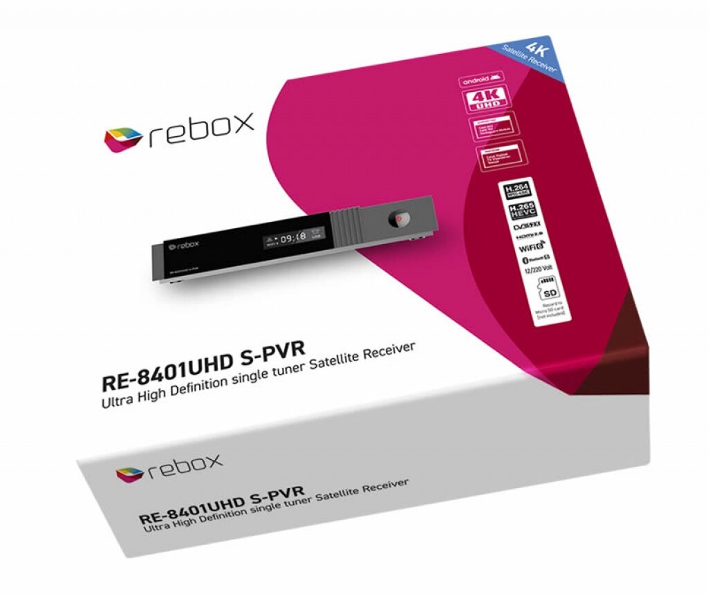 Rebox Android single-tuner 4K satellietontvanger RE-8401UHD S-PVR